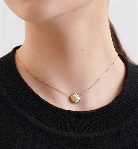 Rose Céleste Necklace Yellow and White Gold, Diamond, Onyx .